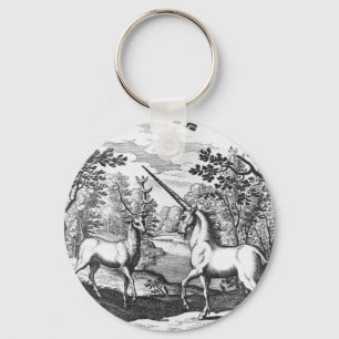Unicorn and Stag - White keyrings