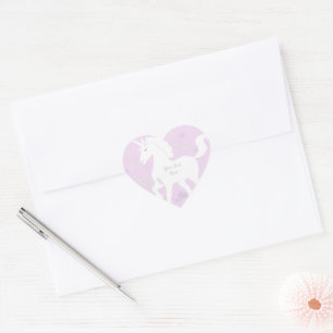 Unicorn and Stars Birthday Heart Sticker
