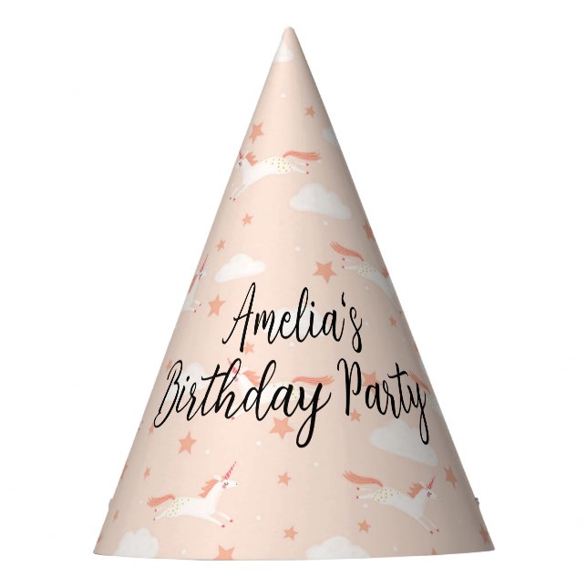 Unicorn and Stars Party Hat (Front)