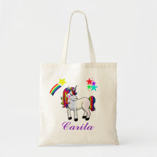 Unicorn and Stars Personalised Tote Bag