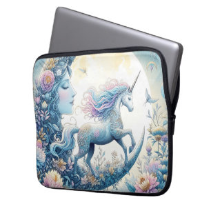 Unicorn And The Moon Laptop Sleeve