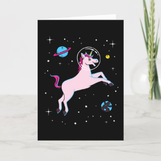 Unicorn Animals In Space Card