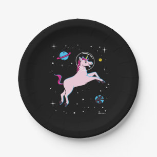 Unicorn Animals In Space Paper Plate