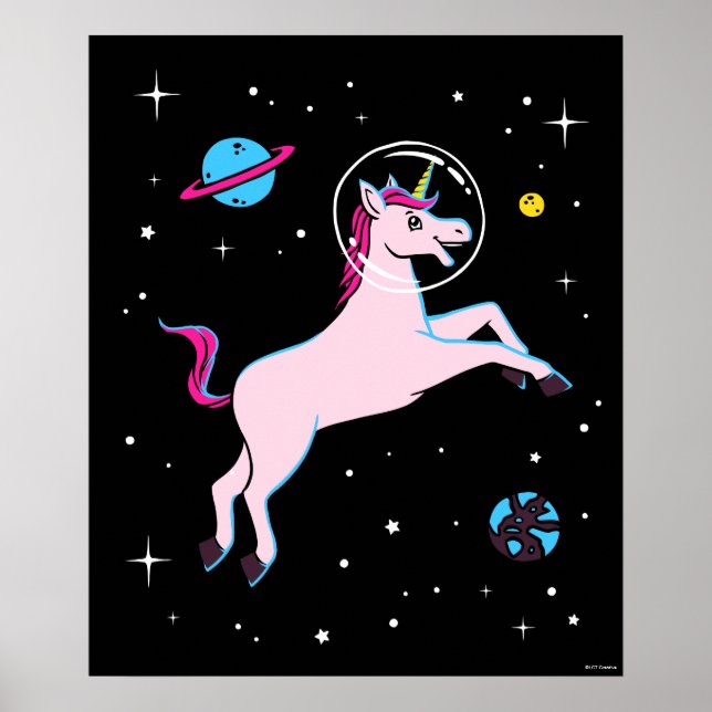 Unicorn Animals In Space Poster (Front)