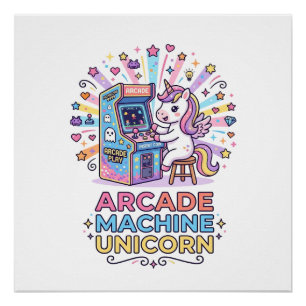 Unicorn Arcade Machine Unicorn Print Ready POD Art