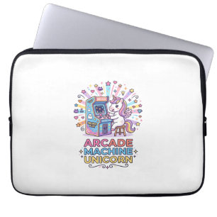 Unicorn Arcade Machine Unicorn Print Ready POD Art Laptop Sleeve