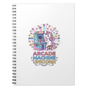 Unicorn Arcade Machine Unicorn Print Ready POD Art Notebook