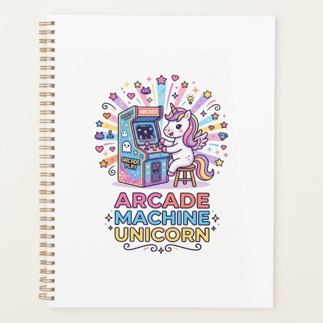 Unicorn Arcade Machine Unicorn Print Ready POD Art Planner (Front)