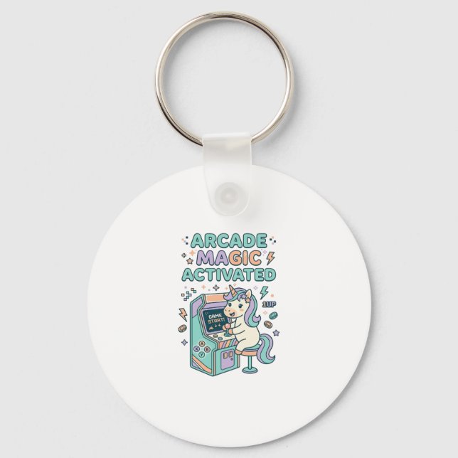 Unicorn Arcade Magic Activated Trendy Product Grap Key Ring (Front)