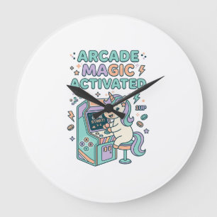Unicorn Arcade Magic Activated Trendy Product Grap Large Clock