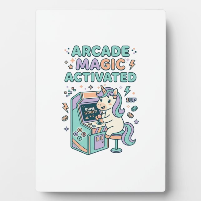 Unicorn Arcade Magic Activated Trendy Product Grap Plaque (Front)