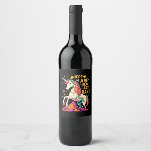 Unicorn are real just rare wine label (Front)