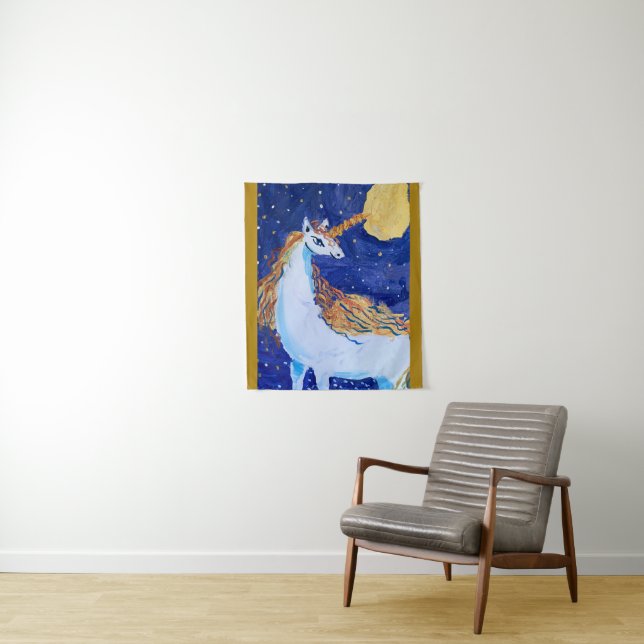 Unicorn "Art by Kids" Tapestry (In Situ)