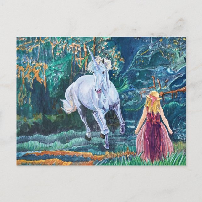 Unicorn Art Postcard (Front)