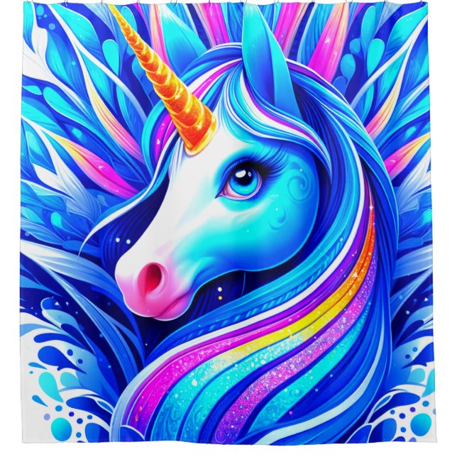 Unicorn Art Shower Curtain (Front)