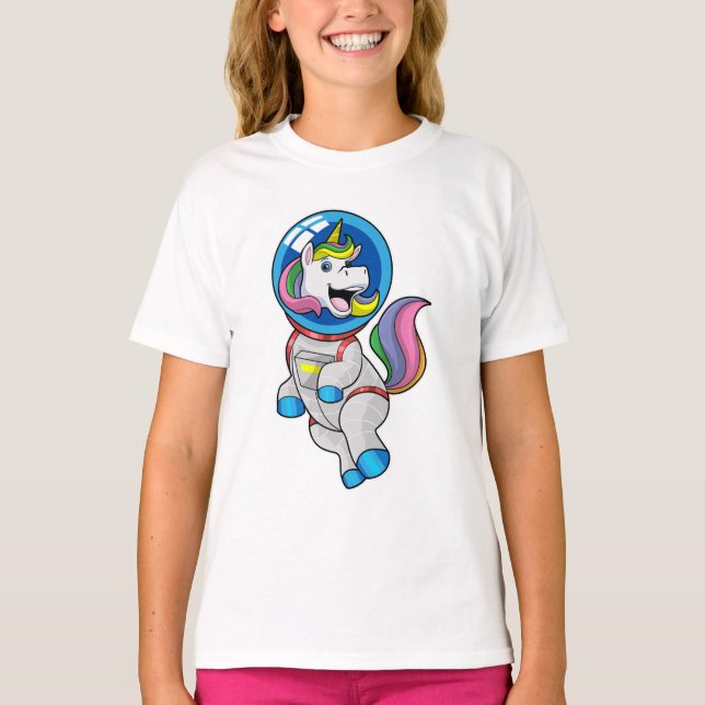Unicorn as Astronaut in Space T-Shirt (Front)