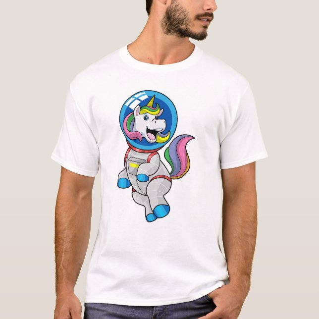 Unicorn as Astronaut in Space T-Shirt (Front)