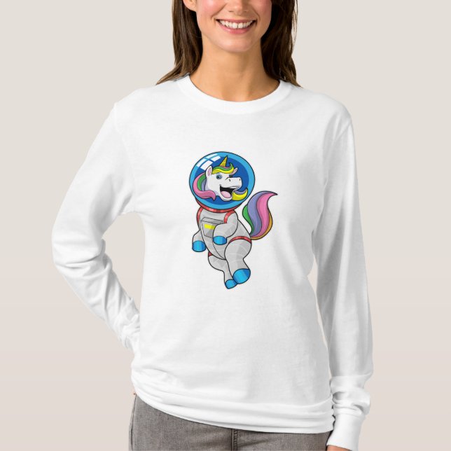 Unicorn as Astronaut in Space T-Shirt (Front)