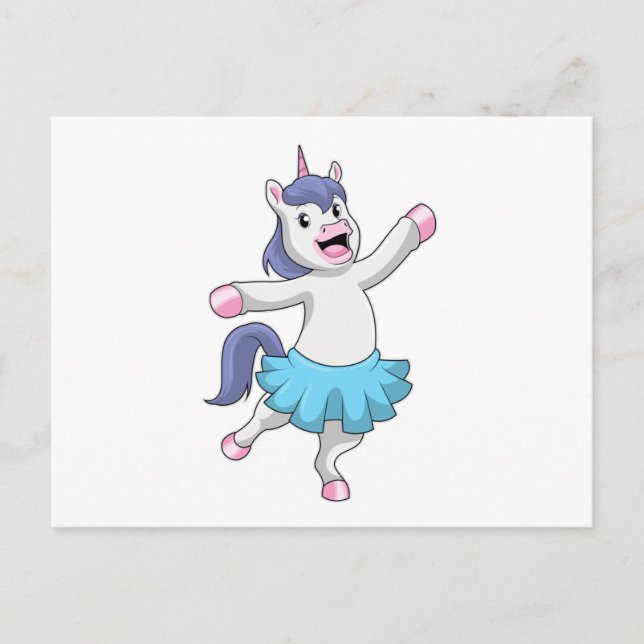 Unicorn as Ballerina at Ballet Postcard (Front)