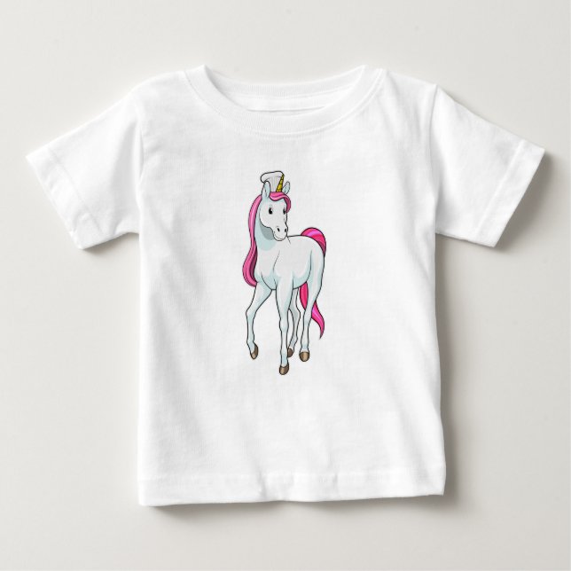 Unicorn as Cook with Chef hat Baby T-Shirt (Front)