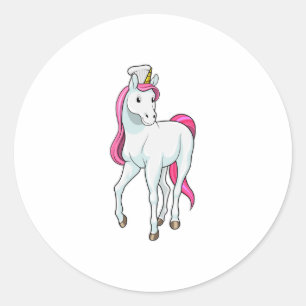 Unicorn as Cook with Chef hat Classic Round Sticker