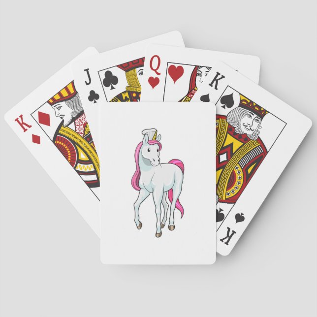 Unicorn as Cook with Chef hat Playing Cards (Back)