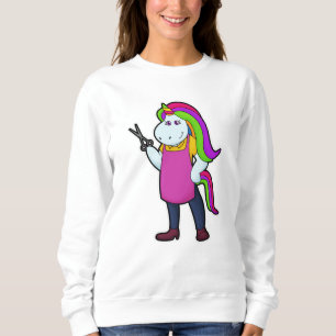 Unicorn as Hairdresser with Scissors Sweatshirt