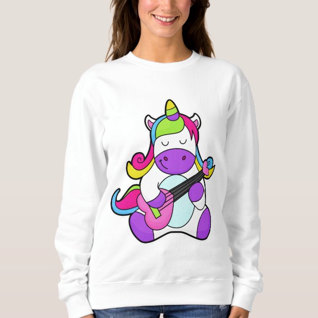 Unicorn as Musician with Guitar Sweatshirt (Front)