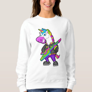 Unicorn as Musician with Guitar Sweatshirt