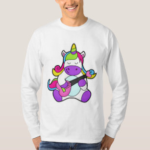 Unicorn as Musician with Guitar T-Shirt