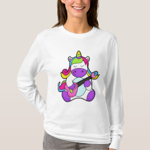 Unicorn as Musician with Guitar T-Shirt