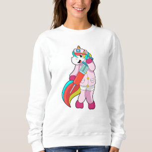 Unicorn as Nurse at Vaccination & Syringe Sweatshirt