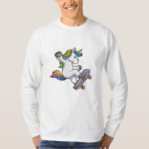 Unicorn as Skater with Skateboard T-Shirt