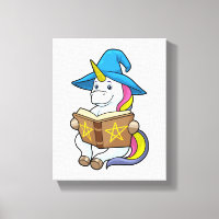 Unicorn as Wizard with Book & Hat