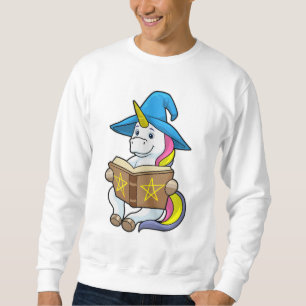 Unicorn as Wizard with Book & Hat Sweatshirt