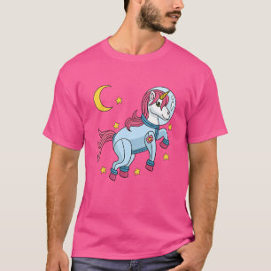 Unicorn Astronaut in Outer Space Planet Cute STEM T-Shirt
