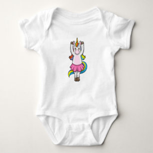 Unicorn at Ballet Dance with Skirt Baby Bodysuit