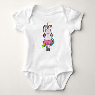 Unicorn at Ballet Dance with Skirt Baby Bodysuit