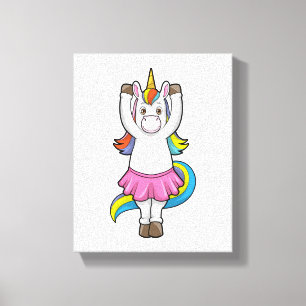 Unicorn at Ballet Dance with Skirt Canvas Print