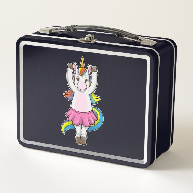 Unicorn at Ballet Dance with Skirt Metal Lunch Box (Front)