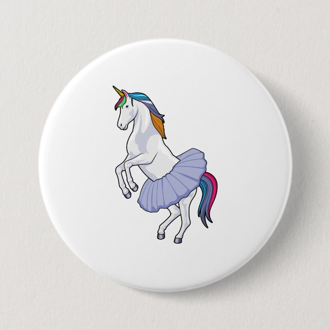 Unicorn at Ballet with Skirt 7.5 Cm Round Badge (Front)