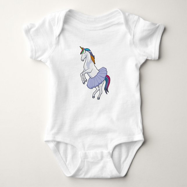 Unicorn at Ballet with Skirt Baby Bodysuit (Front)