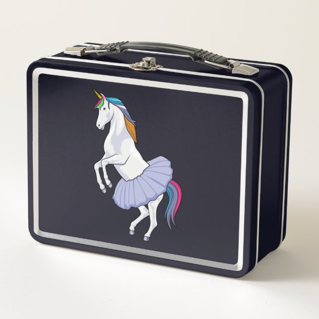 Unicorn at Ballet with Skirt Metal Lunch Box (Front)