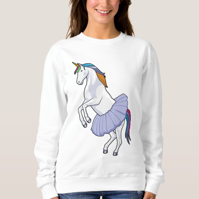 Unicorn at Ballet with Skirt Sweatshirt (Front)