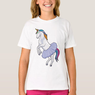Unicorn at Ballet with Skirt T-Shirt