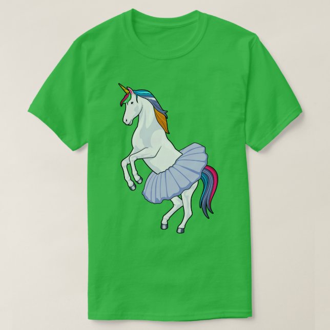 Unicorn at Ballet with Skirt T-Shirt (Design Front)