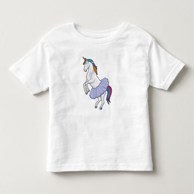 Unicorn at Ballet with Skirt Toddler T-Shirt (Front)
