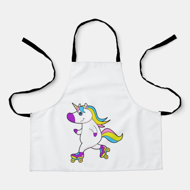 Unicorn at Inline skating with Roller skates Apron (Front)