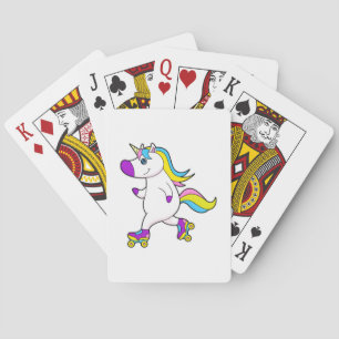 Unicorn at Inline skating with Roller skates Playing Cards