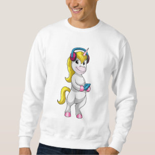 Unicorn at Listen to Music with Headphone Sweatshirt